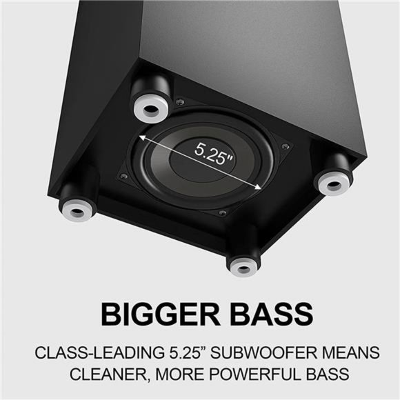 Soundbar with Subwoofer, 2.1 Sound Bar with Bluetooth/HDMI ARC/Optical/AUX/USB - Picture 2 of 6